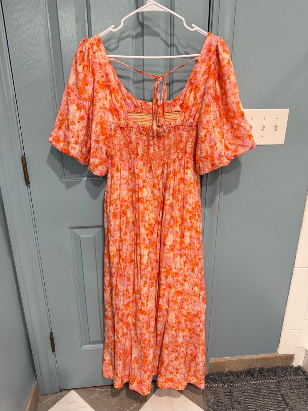 Orange Pink Floral Maxi Dress - Picture 2 of 3